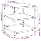 Couchtisch mit Glasplatte Transparent 40x40x45 cm Stahl