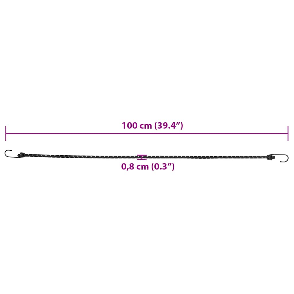 Gummiseile Reflektierend mit Haken 50 Stk. 100 cm
