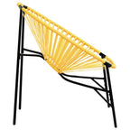 Gartenstuhl-Set 3-tlg. Schwarz und Gelb Poly Rattan