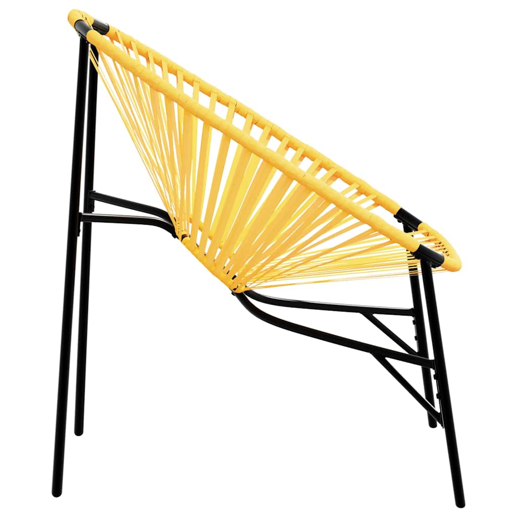 Gartenstuhl-Set 3-tlg. Schwarz und Gelb Poly Rattan