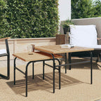 Outdoor-Satztische 2 Stk. Braun und Schwarz Stahl
