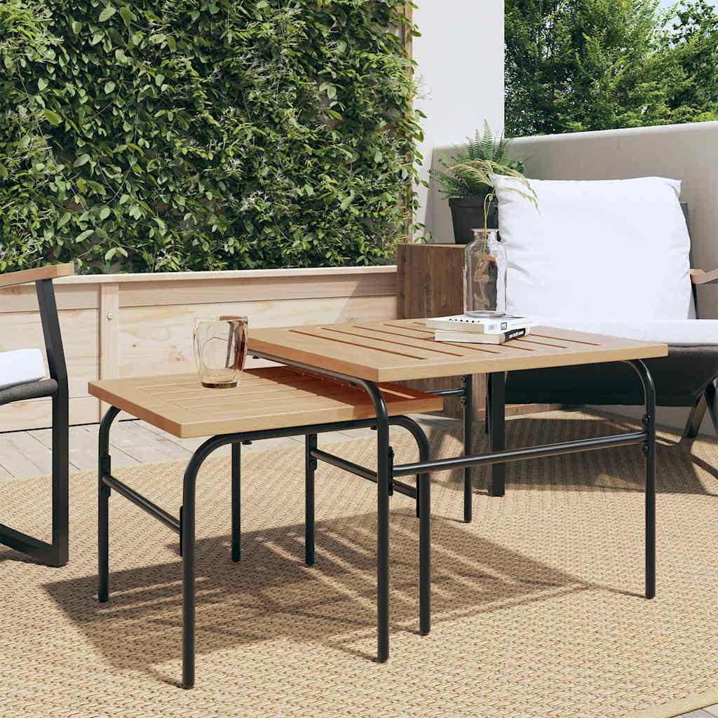Outdoor-Satztische 2 Stk. Braun und Schwarz Stahl