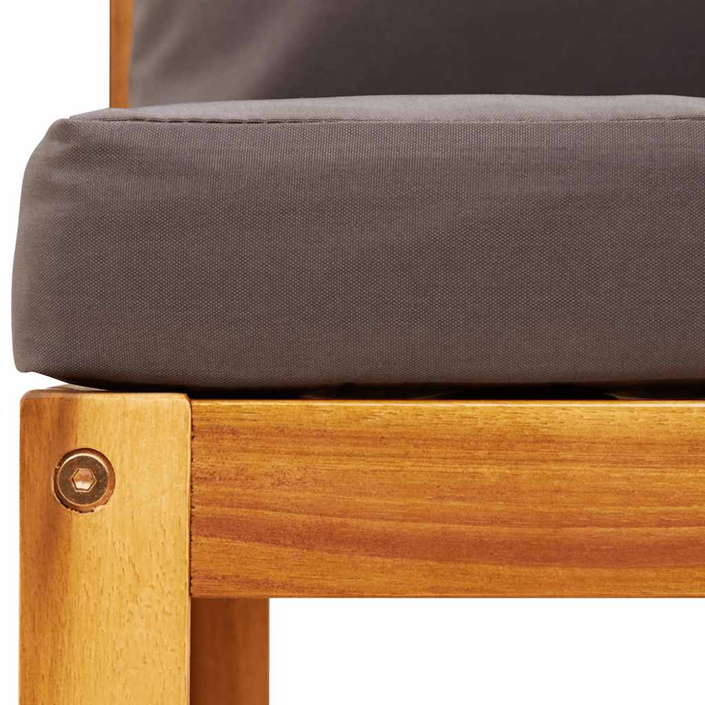 Gartensofa ohne Armlehnen mit Kissen Holz Akazie & Seil