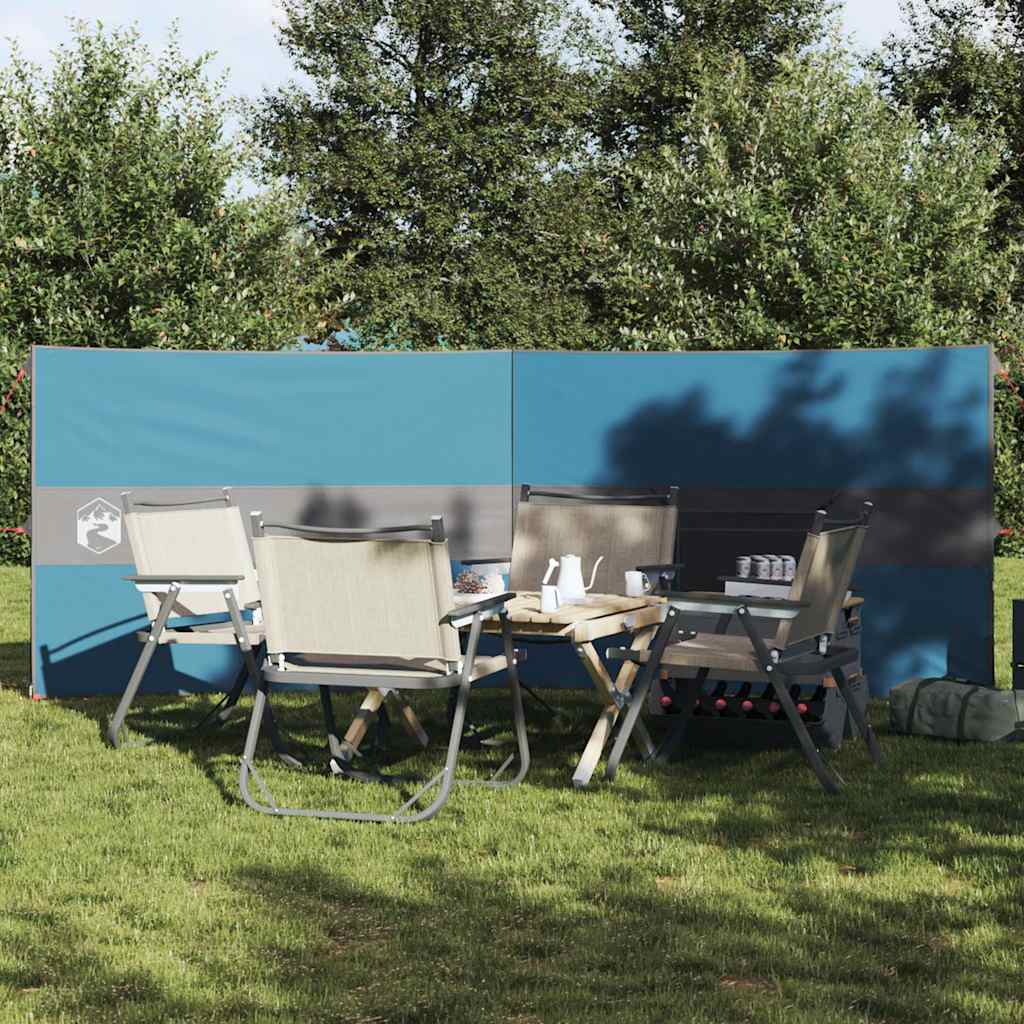 Camping-Windschutz Blau 344x120 cm Wasserdicht
