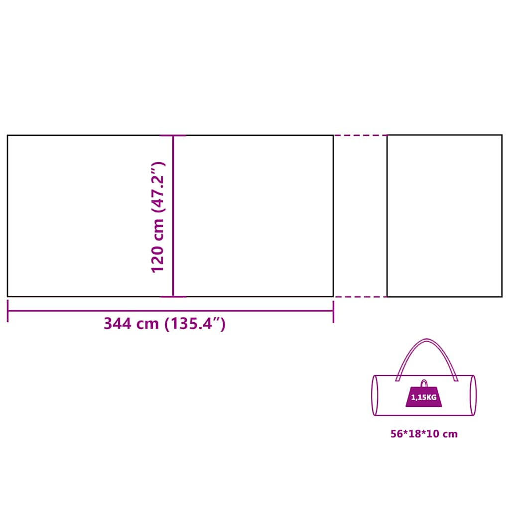 Camping-Windschutz Grau und Orange 344x120 cm Wasserdicht