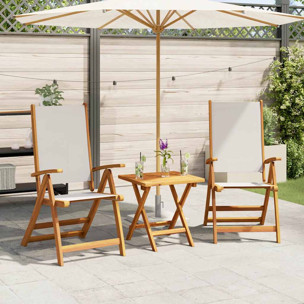 Gartenstühle 2 Stk. Klappbar Massivholz Akazie und Textilene