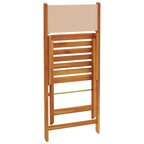 3-tlg. Bistro-Set Beige Stoff und Massivholz