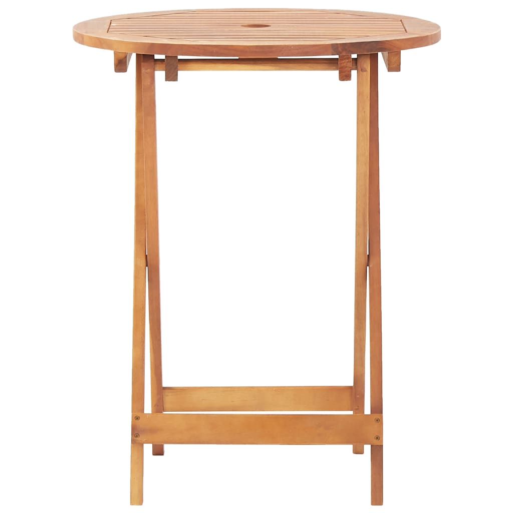 3-tlg. Bistro-Set Grau Polypropylen und Massivholz