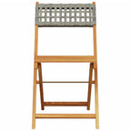 3-tlg. Bistro-Set Grau Poly Rattan und Massivholz