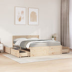 Bett mit Schubladen und Matratze 140x200 cm Massivholz Kiefer
