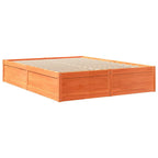 Bett mit Matratze Wachsbraun 160x200 cm Massivholz Kiefer
