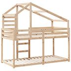 Etagenbett mit Dach 75x190 cm Massivholz Kiefer