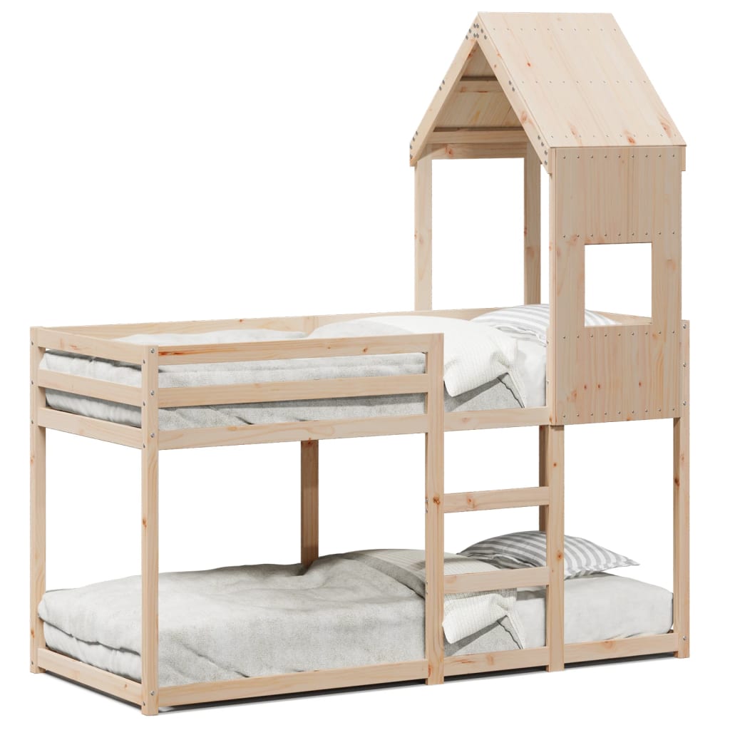 Etagenbett ohne Matratze 90x190 cm Massivholz Kiefer
