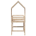 Hochbett mit Leiter und Dach 90x190 cm Massivholz Kiefer