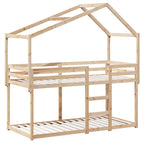 Etagenbett mit Dach 80x200 cm Massivholz Kiefer