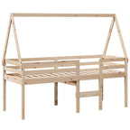 Hochbett mit Dach 80x200 cm Massivholz Kiefer