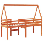 Hochbett mit Dach Wachsbraun 90x190 cm Massivholz Kiefer