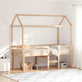 Hochbett mit Dach 90x200 cm Massivholz Kiefer