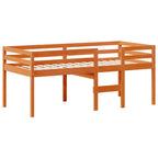 Hochbett mit Dach Wachsbraun 90x200 cm Massivholz Kiefer