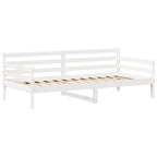 Tagesbett und Bank mit Dach Weiß 80x200 cm Kiefernholz