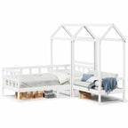 Tagesbett Set mit Dach Weiß 80x200 cm Massivholz Kiefer
