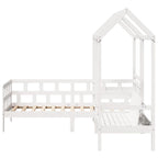 Tagesbett Set mit Dach Weiß 80x200 cm Massivholz Kiefer