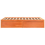 Massivholzbett ohne Matratze Wachsbraun 135x190 cm Kiefernholz
