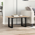 Couchtisch O-Gestell 80x50x40cm Massivholz Kiefer und Stahl