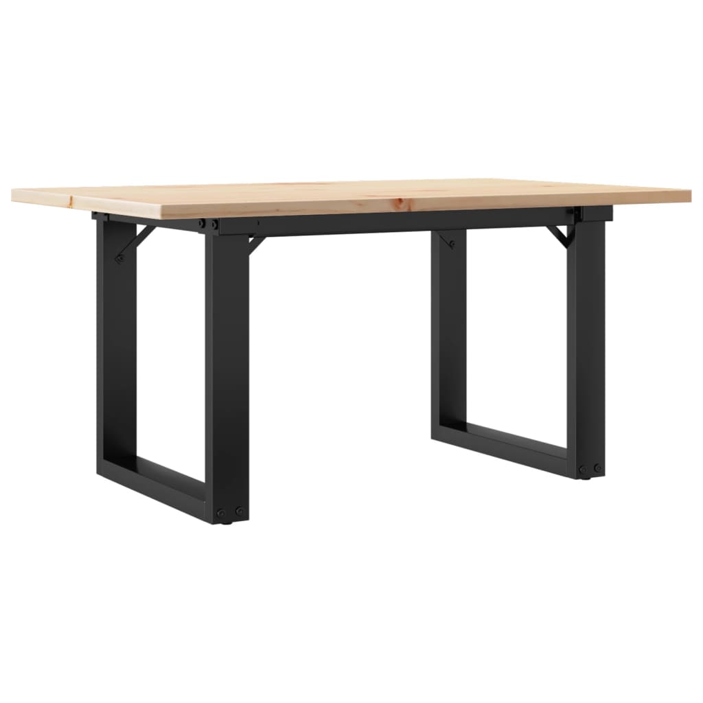 Couchtisch O-Gestell 80x50x40cm Massivholz Kiefer und Stahl