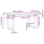 Couchtisch O-Gestell 100x50x45 cm Massivholz Kiefer & Stahl