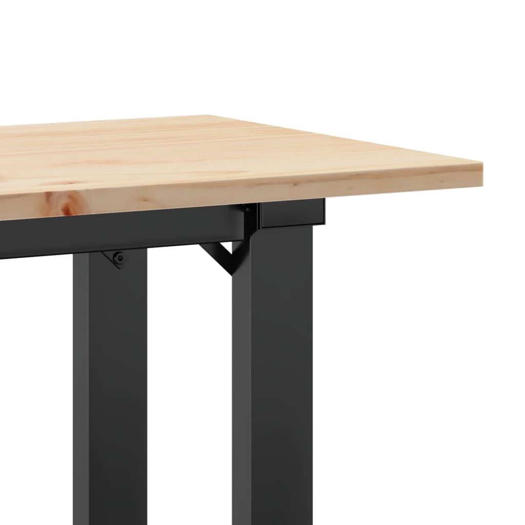 Couchtisch O-Gestell 110x40x45 cm Massivholz Kiefer & Stahl