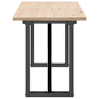 Couchtisch O-Gestell 160x40x45 cm Massivholz Kiefer & Stahl