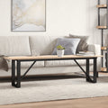 Couchtisch O-Gestell 160x40x45 cm Massivholz Kiefer & Stahl
