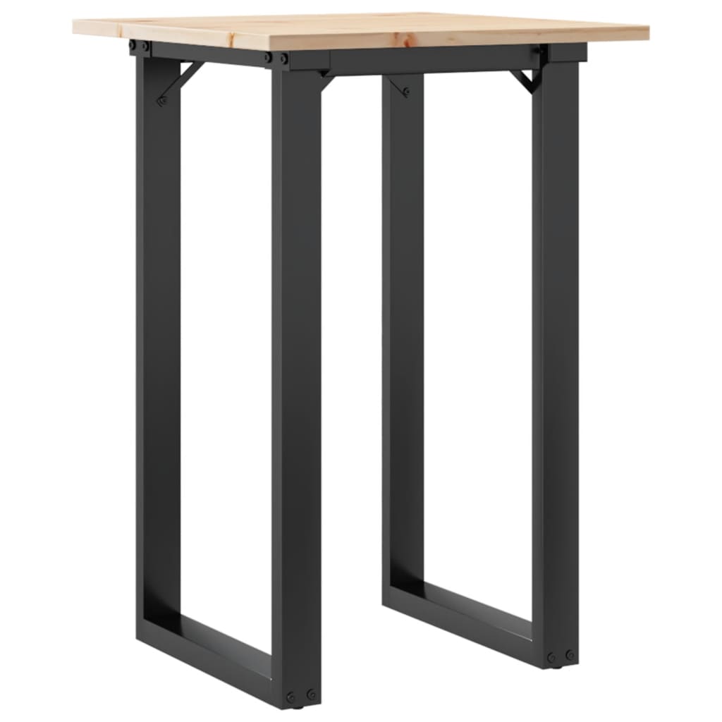 Esstisch O-Gestell 50x50x75 cm Massivholz Kiefer und Stahl