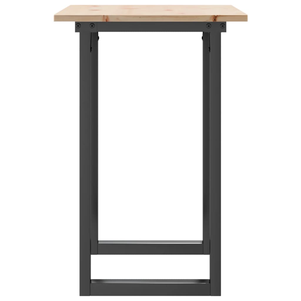 Esstisch O-Gestell 80x50x75 cm Massivholz Kiefer und Stahl
