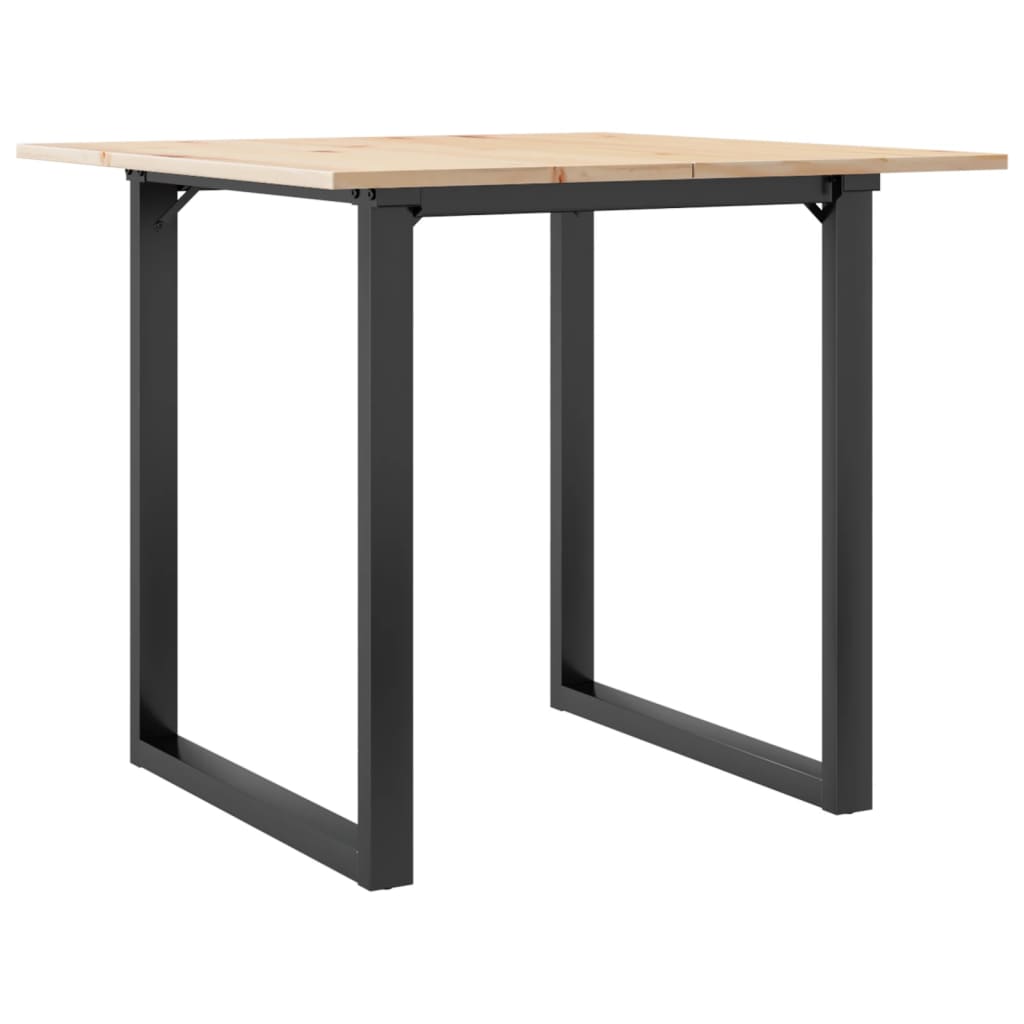 Esstisch O-Gestell 80x80x75 cm Massivholz Kiefer und Stahl