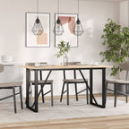 Esstisch O-Gestell 140x80x75 cm Massivholz Kiefer und Stahl