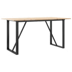 Esstisch O-Gestell 140x80x75 cm Massivholz Kiefer und Stahl