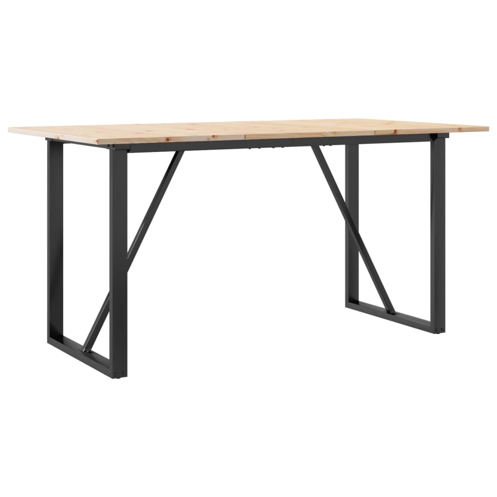 Esstisch O-Gestell 160x80x75 cm Massivholz Kiefer und Stahl