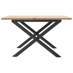 Couchtisch X-Gestell 60x60x40cm Massivholz Kiefer und Stahl