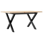 Couchtisch X-Gestell 80x50x40cm Massivholz Kiefer und Stahl