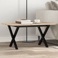 Couchtisch X-Gestell 80x50x40cm Massivholz Kiefer und Stahl