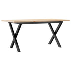 Couchtisch X-Gestell 90x40x45cm Massivholz Kiefer und Stahl