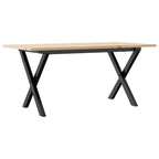 Couchtisch X-Gestell 100x50x45 cm Massivholz Kiefer & Stahl
