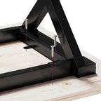 Couchtisch X-Gestell 110x40x45 cm Massivholz Kiefer & Stahl