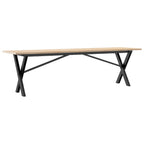 Couchtisch X-Gestell 160x40x45 cm Massivholz Kiefer & Stahl