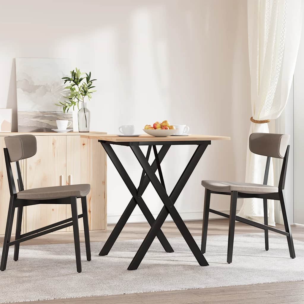 Esstisch X-Gestell 70x70x75 cm Massivholz Kiefer und Stahl
