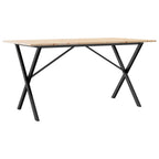Esstisch X-Gestell 140x80x75 cm Massivholz Kiefer und Stahl