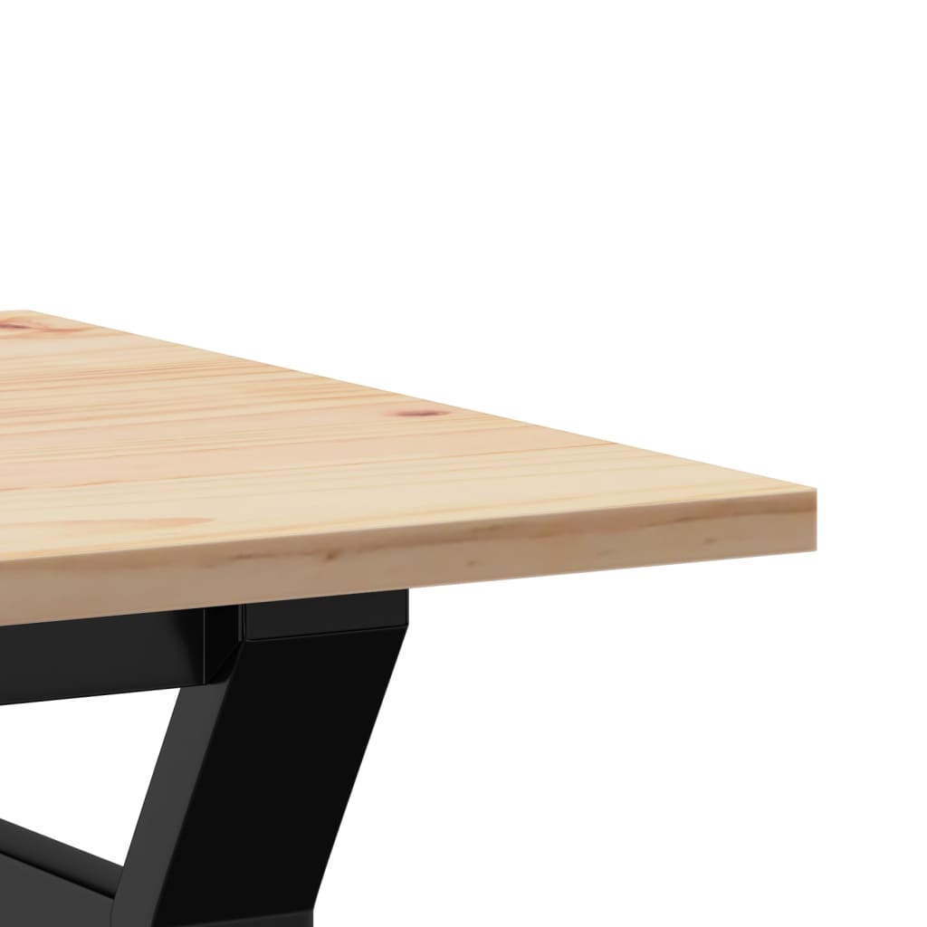 Couchtisch Y-Gestell 80x50x40cm Massivholz Kiefer und Stahl