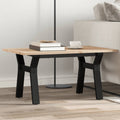 Couchtisch Y-Gestell 80x50x40cm Massivholz Kiefer und Stahl